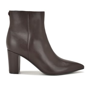 Lorela 9X9 Block Heel Leather Booties