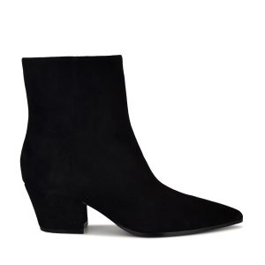 Savie Block Heel Ankle Leather Booties