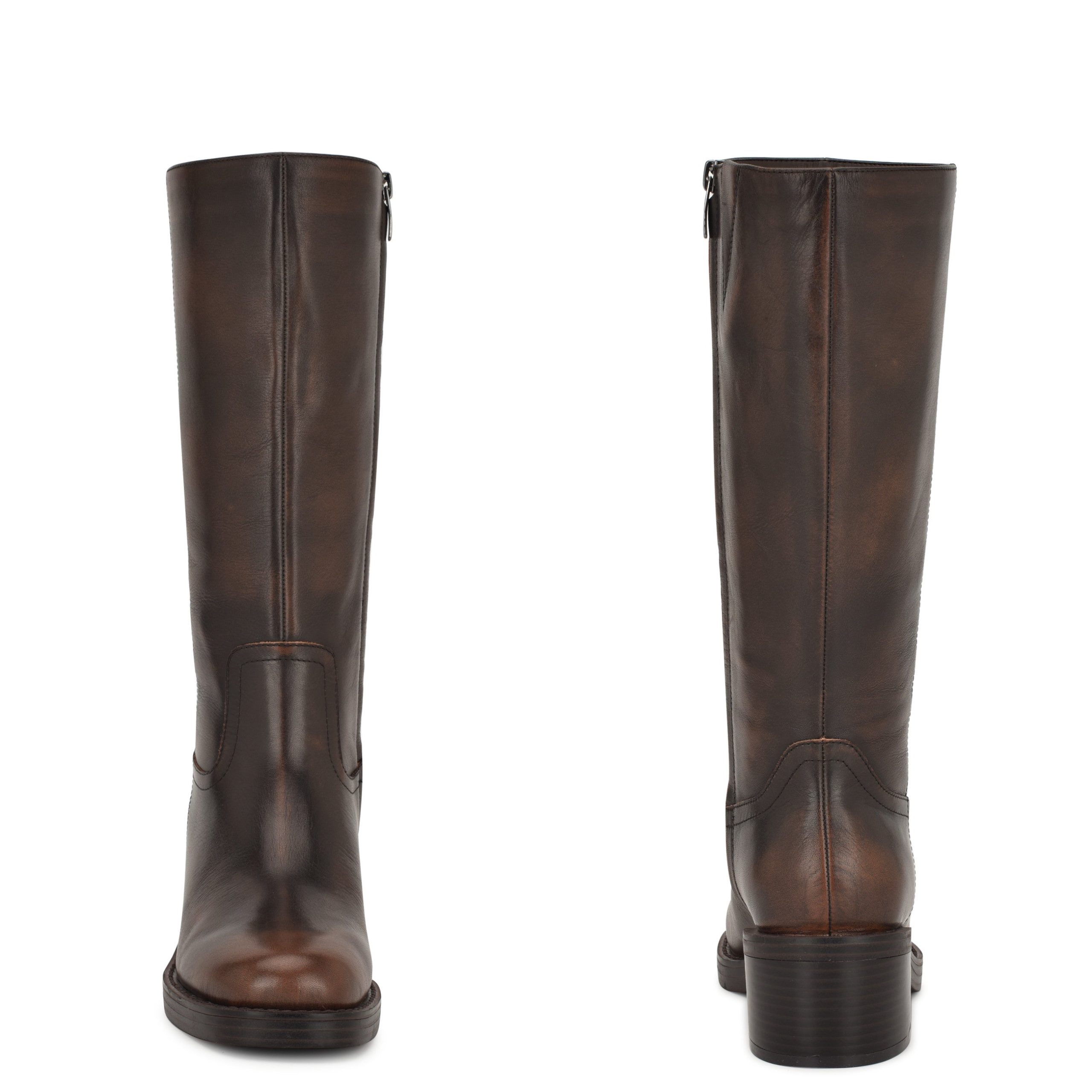 Broklyn Block Heel Casual Leather Boots - Image 5