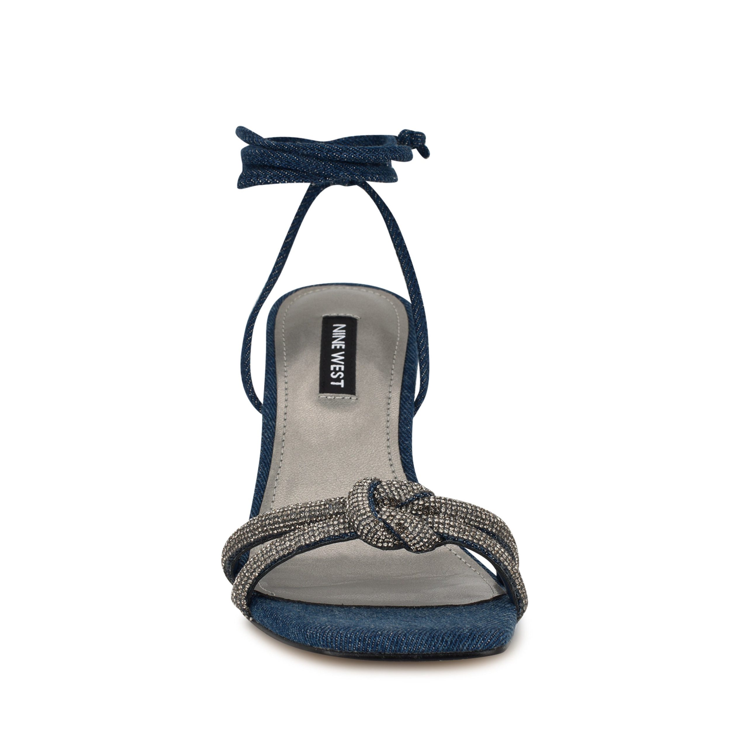 Raqchel Rhinestone Bow Ankle Wrap Sandals - Image 3