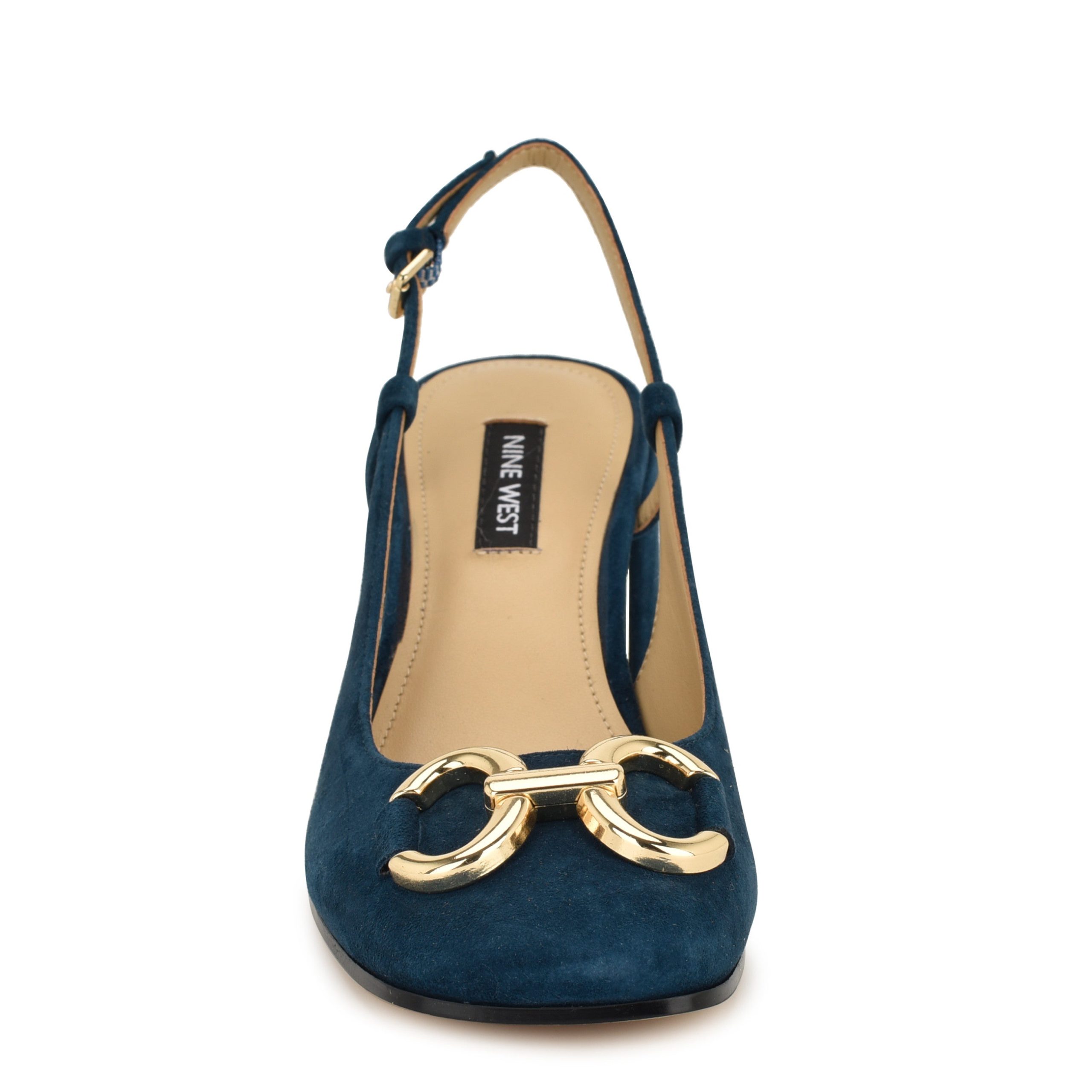 Cast Leather Block Heel Slingback Pumps - Image 3