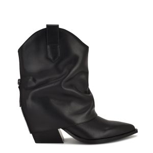 Waxel Foldover Western Leather Booties