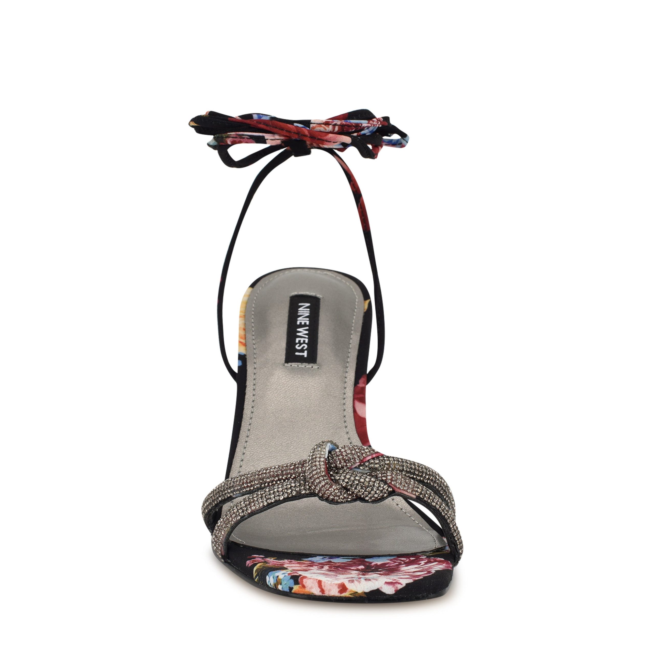 Raqchel Rhinestone Bow Ankle Wrap Sandals - Image 3