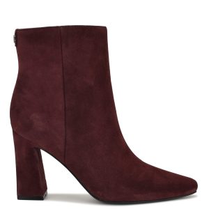 Reraye Block Heel Ankle Leather Booties