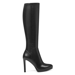 Quizme Wide Calf Platform Leather Boots