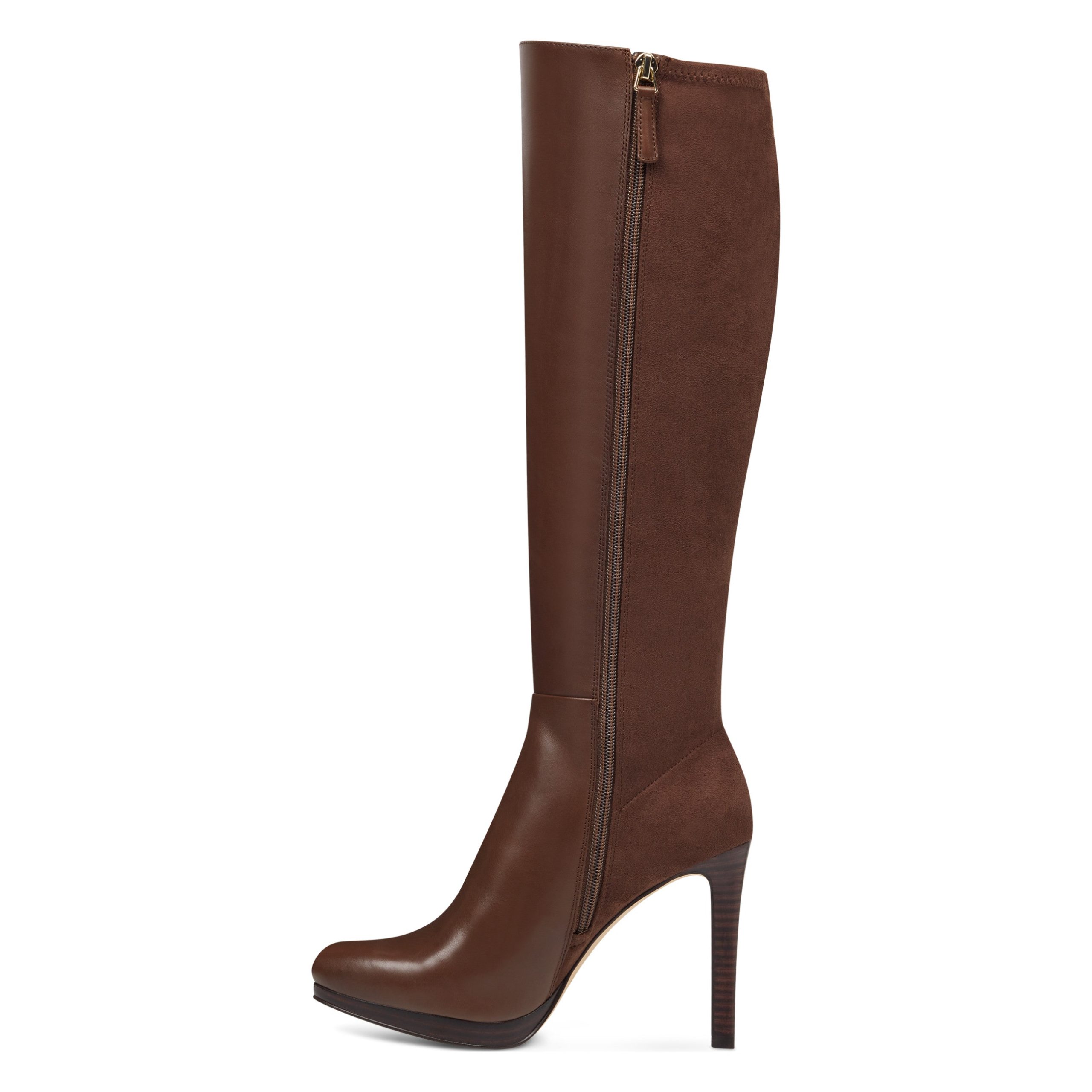 Quizme Wide Calf Platform Leather Boots - Image 4