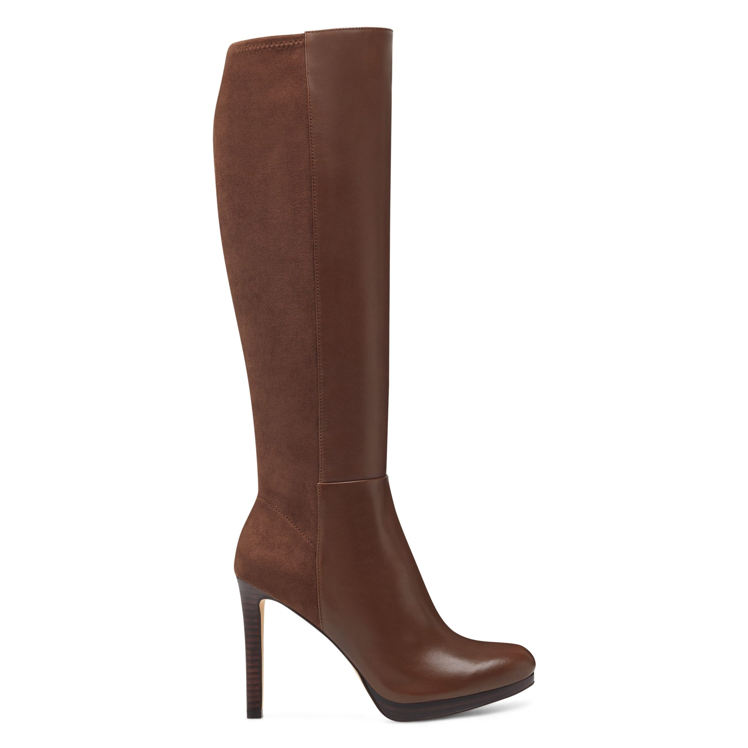 Quizme Wide Calf Platform Leather Boots