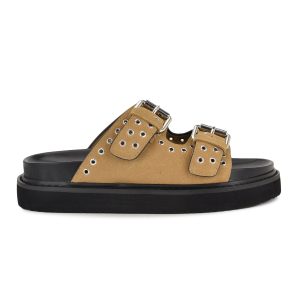 Eleny Buckle Slide Sandals