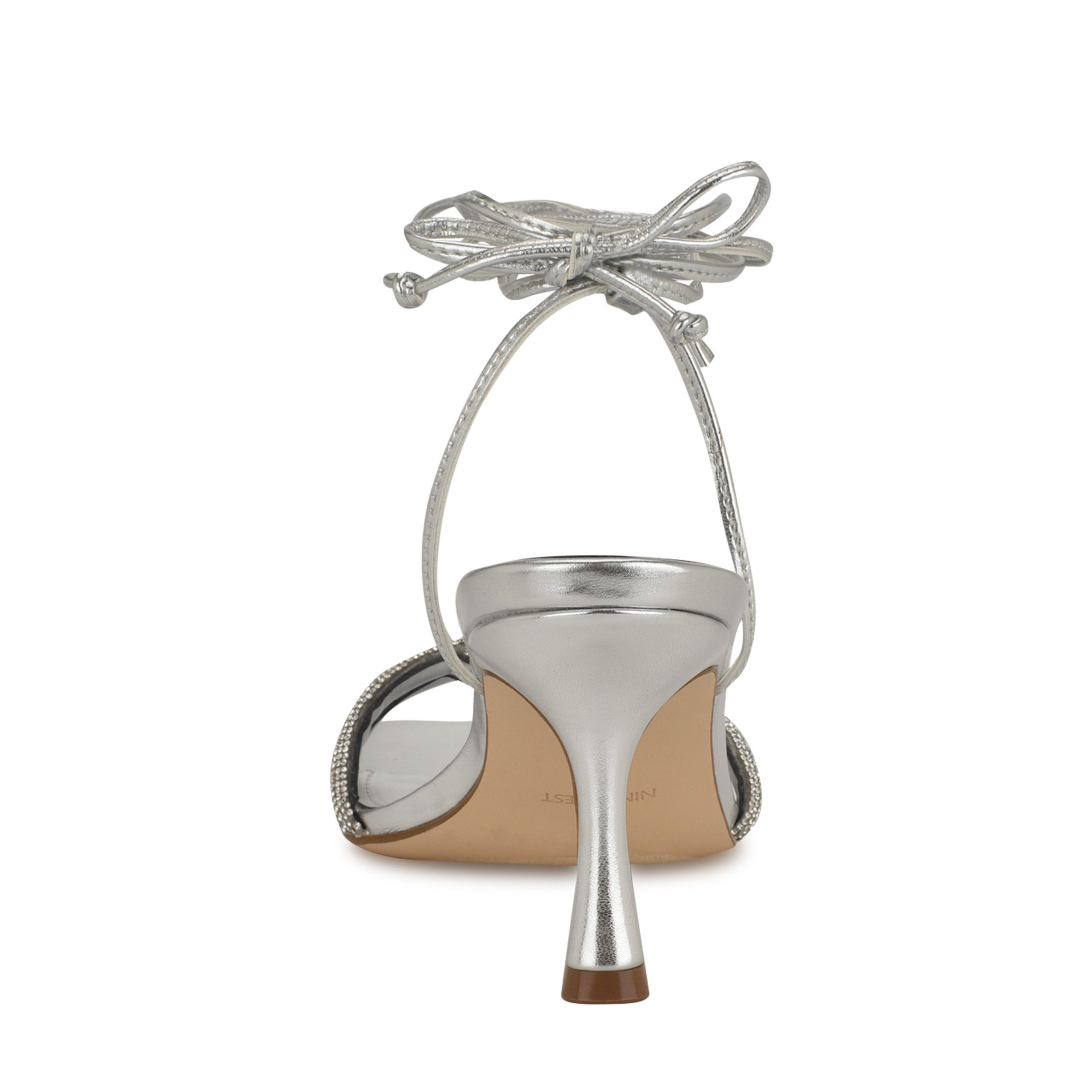 Raqchel Rhinestone Bow Ankle Wrap Sandals - Image 4